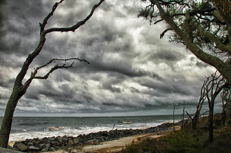 Stormy beach