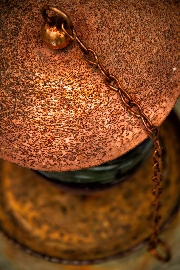 Retired Copper Bird Feeder with rust