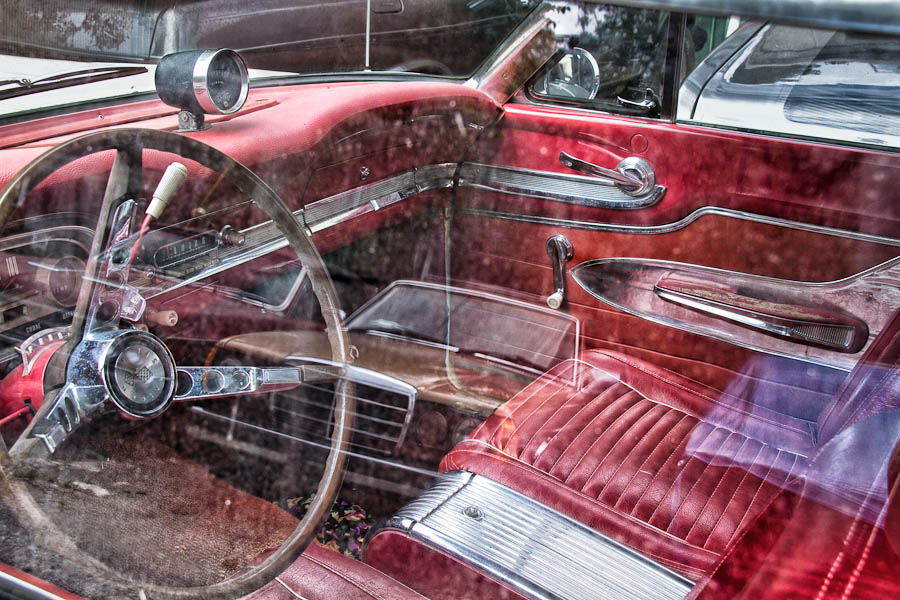 Red leather car seats