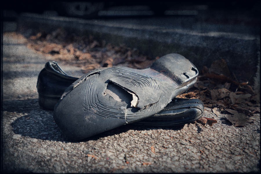 A discarded pair of black men